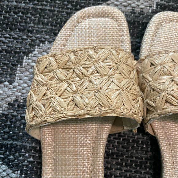 Ariella Woven Raffia Slide Sandals with Memory Foam Insole - Picture 6 of 7